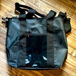 Baboon to the Moon Black zip top tote